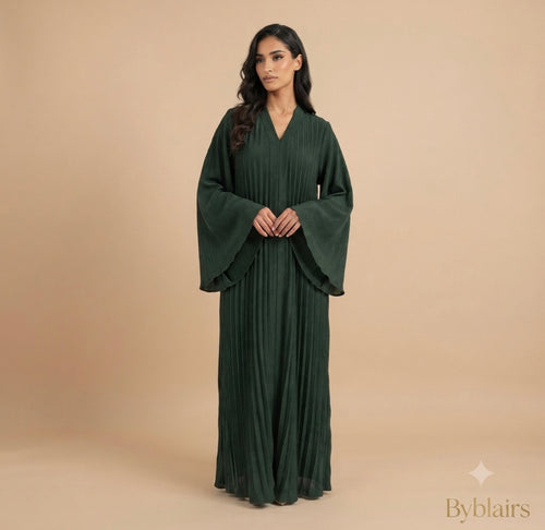 Flora wijde jurk - donker groen