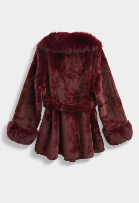 Bontjas burgundy met band - SQ052