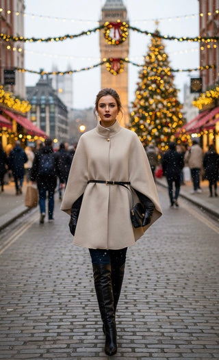 Manteljas met riem - beige 9021