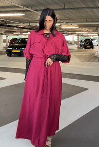 Jurk met zakken van viscose - M5707
