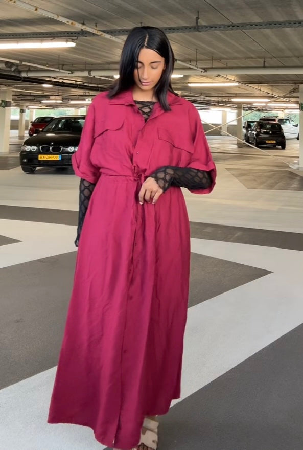 Jurk met zakken van viscose - M5707