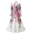 Jardin de Couleurs Maxi-Robe zimmer – Kleurrijke Bloemrijke Doorknoopjurk met Ceintuur