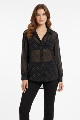 Oversized zilveren glitter blouse - C-44786