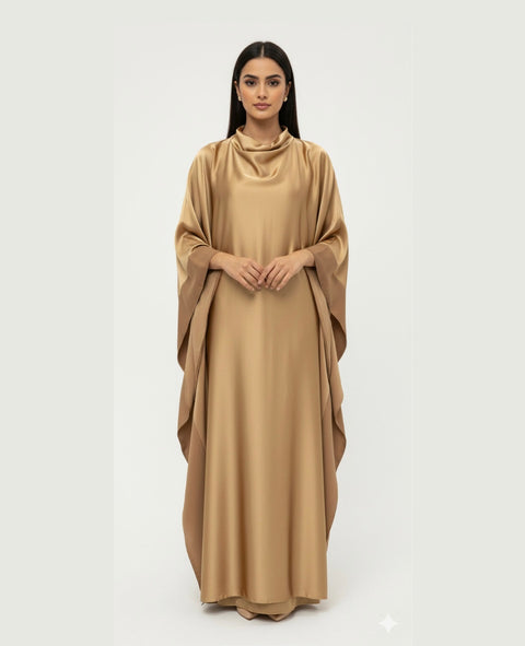 Satijnen wijde kaftan jurk - ramadan collectie