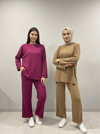 Zyra broek set met zakken - paars