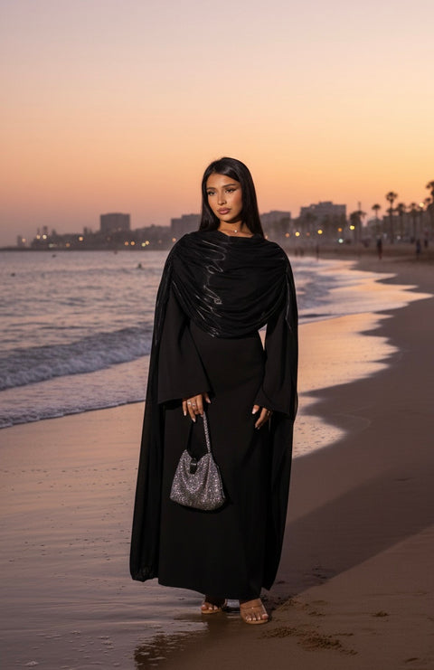 Desert black abaya dress - 83221 (launch 9 march)