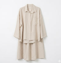 Oversized blouse met lange rok - crème van viscose PRE ORDER