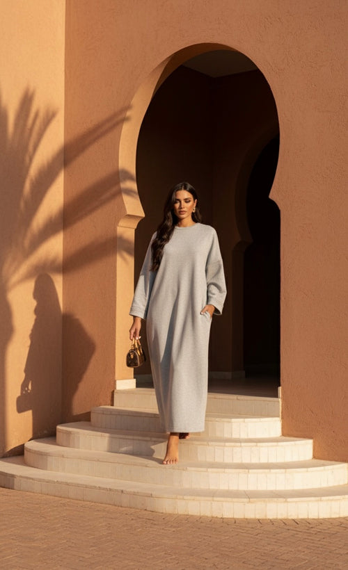The jersey cotton Aura Basic Dress - gray