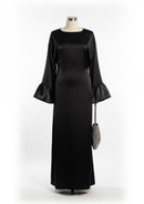 The bloom dress met ruffles mouwen - black 673200