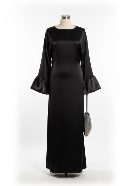 The bloom dress met ruffles mouwen - black 673200