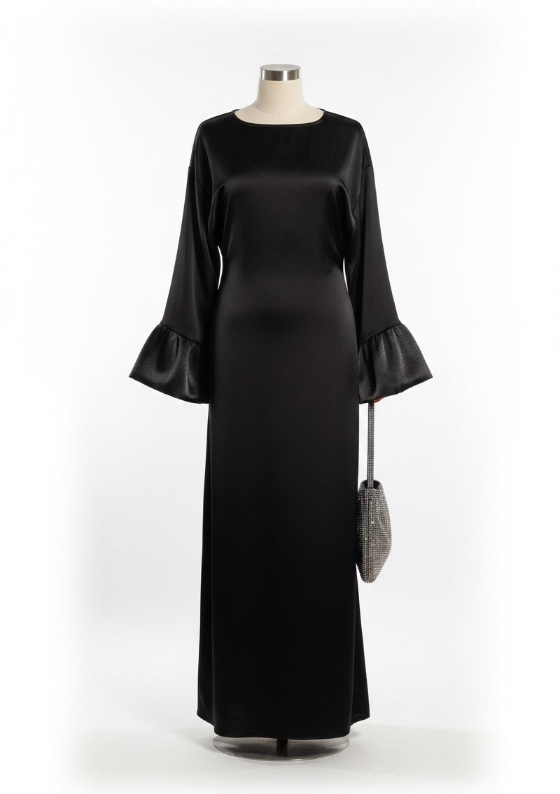 The bloom dress met ruffles mouwen - black 673200