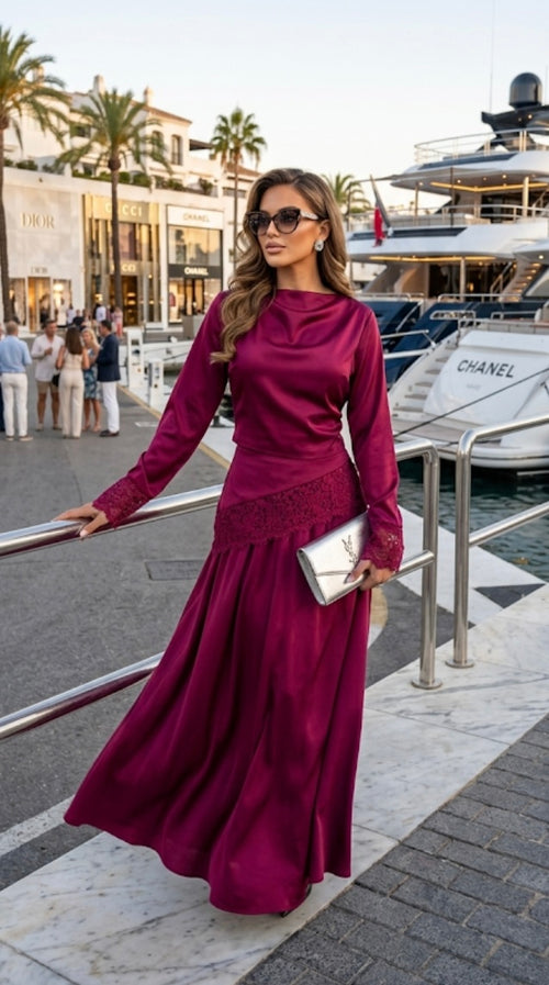 Velvet Wine Soirée - burgundy SQ01