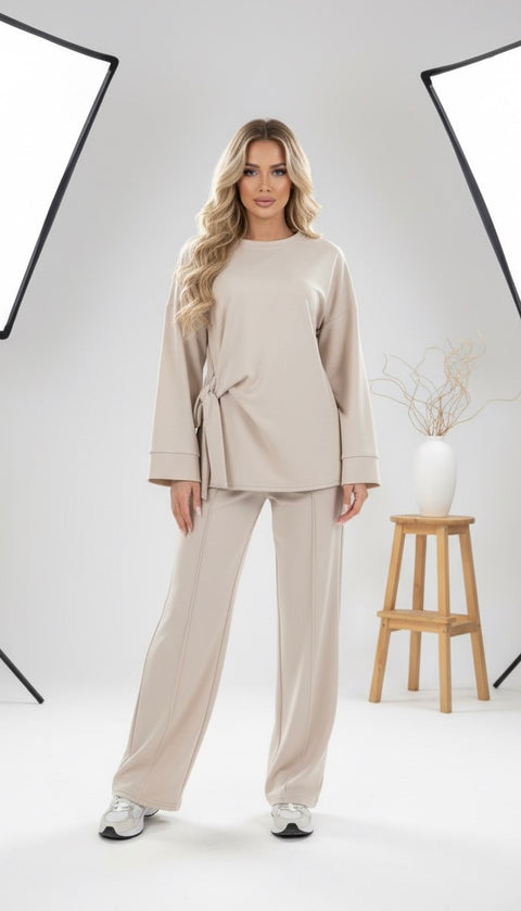 Set met strik en wijde broek - modest