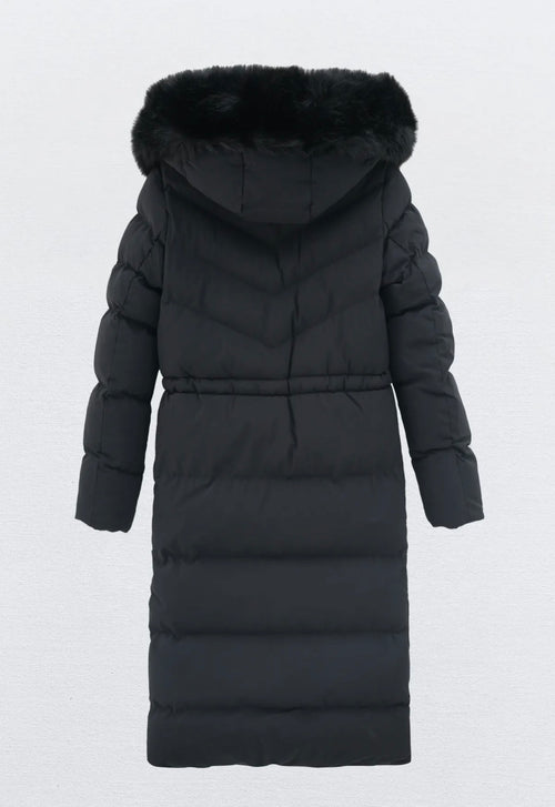 INAYA Winterjas met bontkraag zwart - FC7583