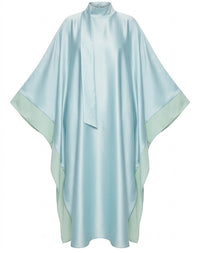 De Zijdezachte Kaftan-Jurk met Sjaal-Detail blauw