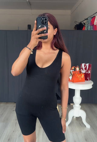 Jumpsuit met scrunch zwart