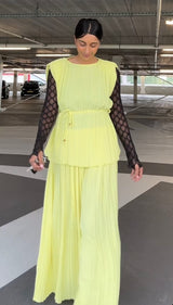 Plisse set butter yellow (PLUS)