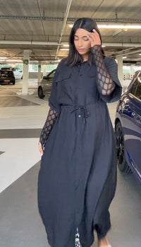 Jurk met zakken van viscose - M5707