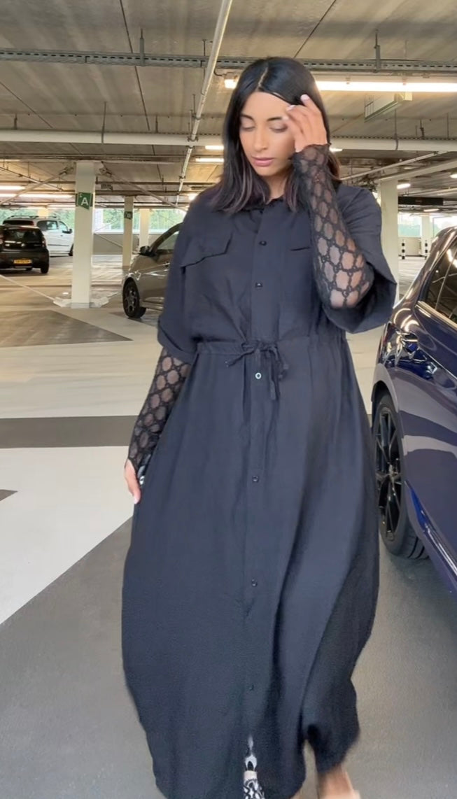 Jurk met zakken van viscose - M5707