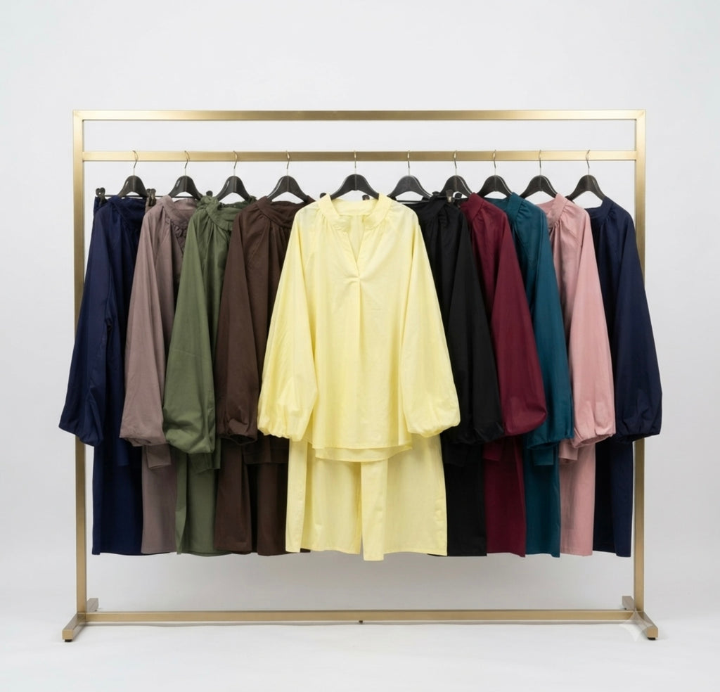 Poplin Cotton twinset - kaki PRE ORDER (wordt 26/07 verzonden)