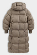 Winterjas met capuchon taupe - FC7657