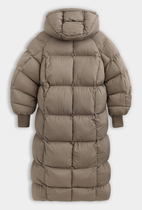 Winterjas met capuchon taupe - FC7657