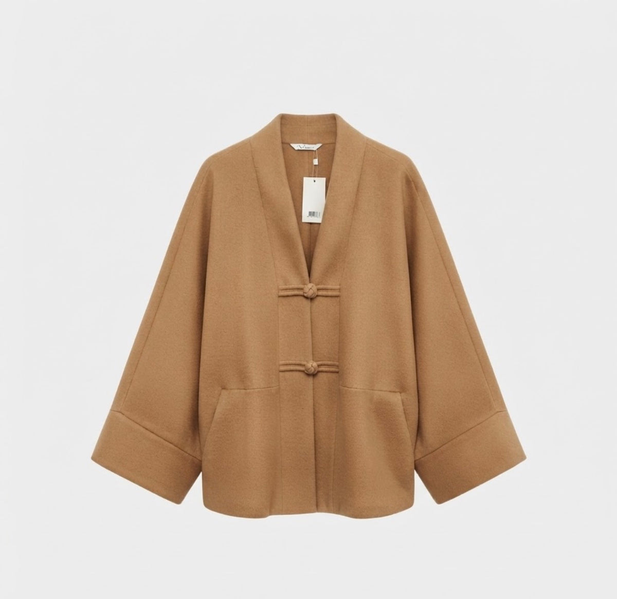 Stijlvolle Beige Jas met Knoopsluiting