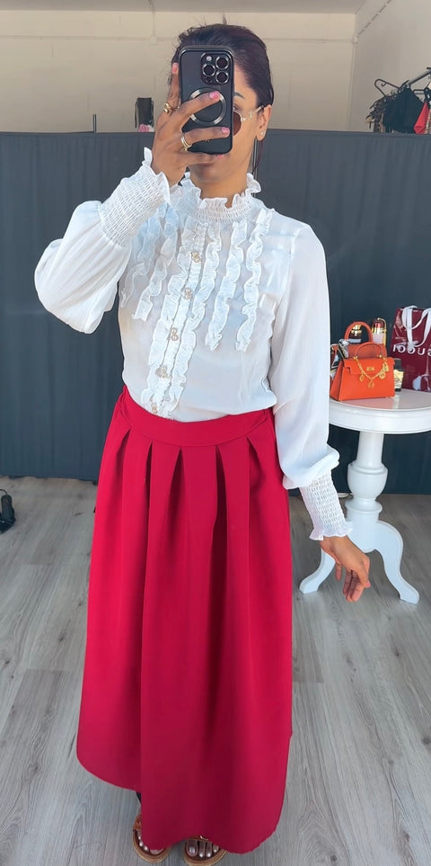 Inaya rok met plooien rood