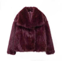 Faux fur bontjas - burgundy 3278