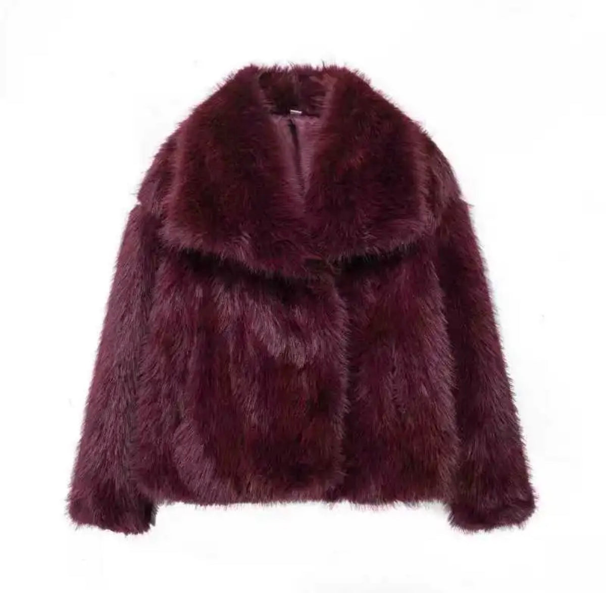 Faux fur bontjas - burgundy 3278