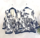 White blue oversized blazer - exclusive edition