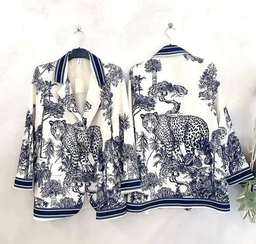White blue oversized blazer - exclusive edition