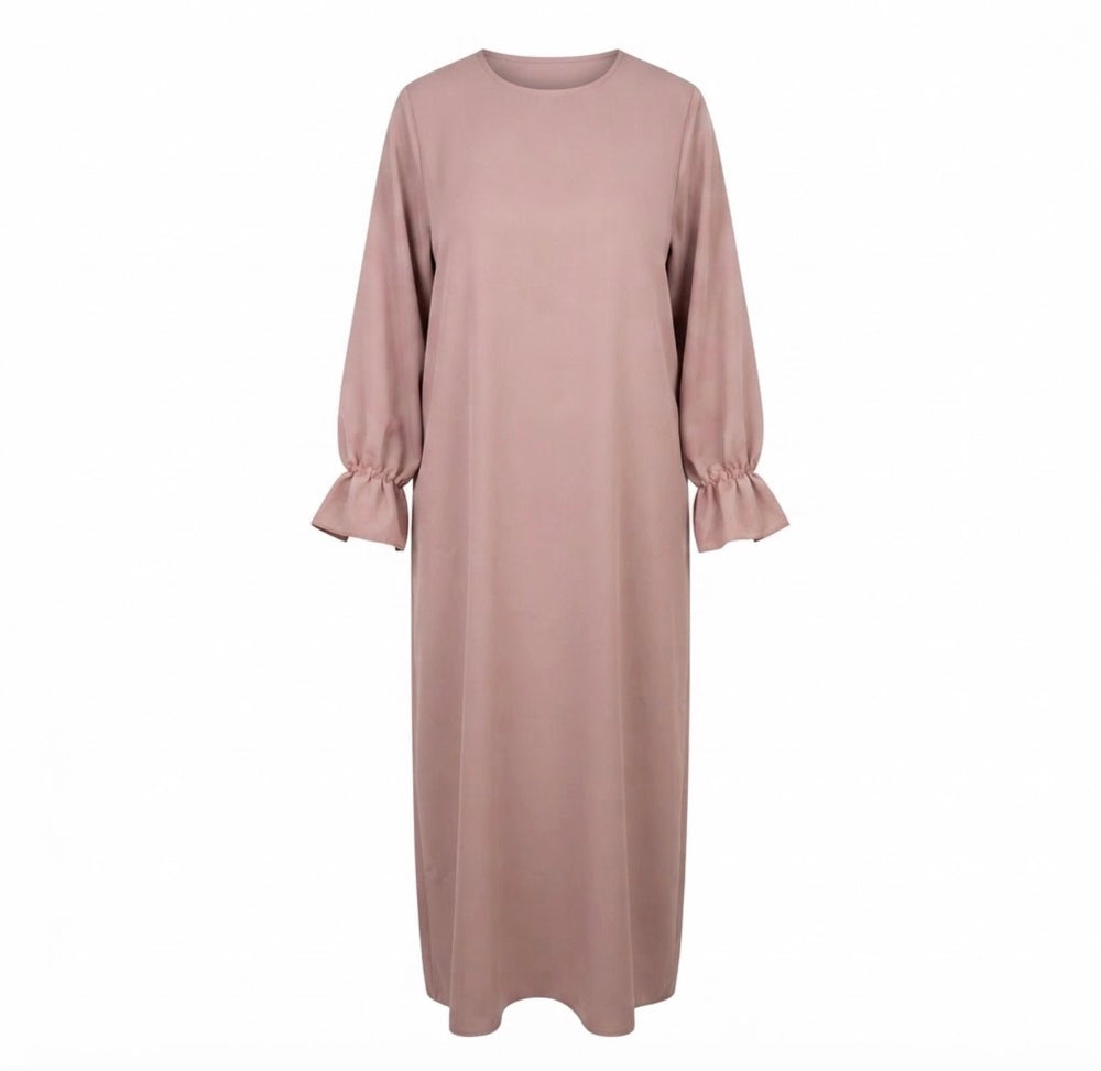 Classic modest jurk met ruffles mouwen