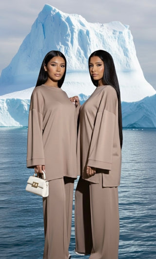 Comfy co-ord set met lange top en oversized broek 6033