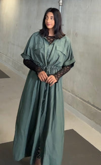 Jurk met zakken van viscose - M5707