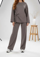 Set met strik en wijde broek - modest
