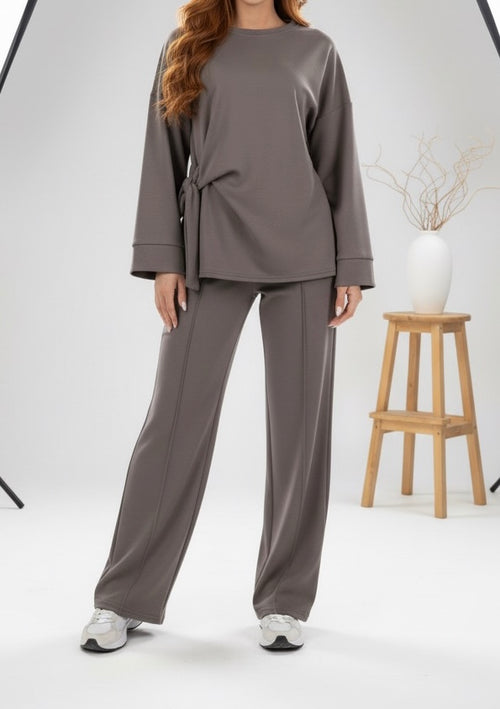 Set met strik en wijde broek - modest