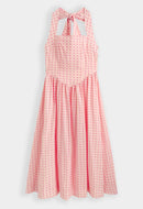 Halter jurk met stippels roze - PS9581S