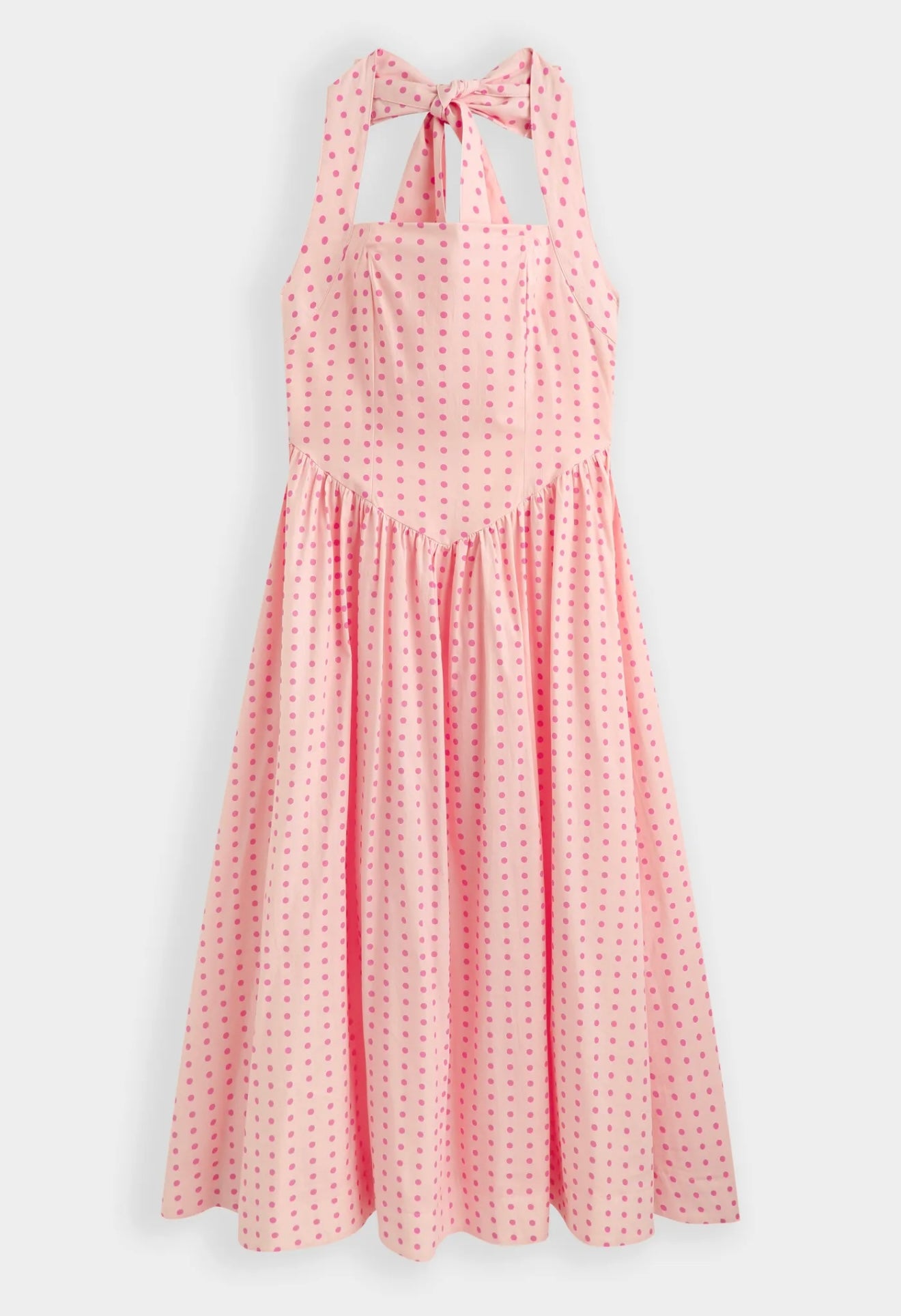 Halter jurk met stippels roze - PS9581S