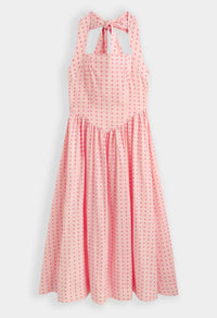 Halter jurk met stippels roze - PS9581S