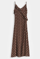 Bruine maxi jurk met stippels - PS9632S