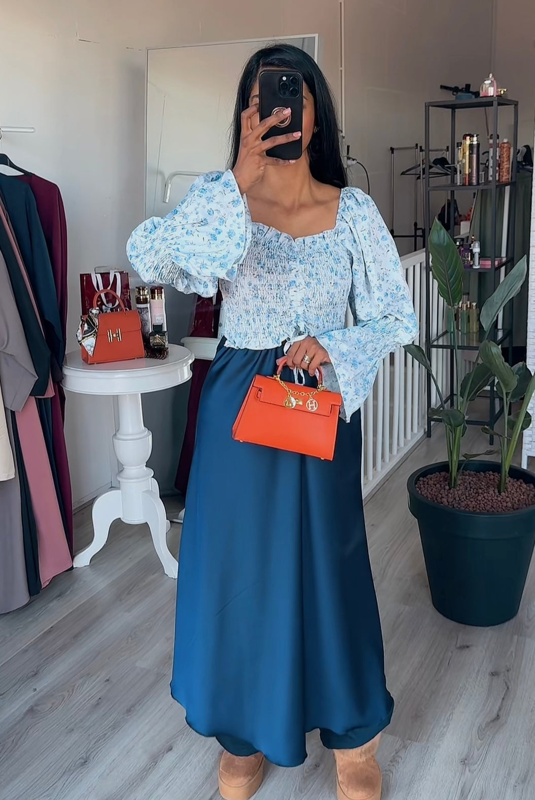 SS25 - Satijnen rok navy