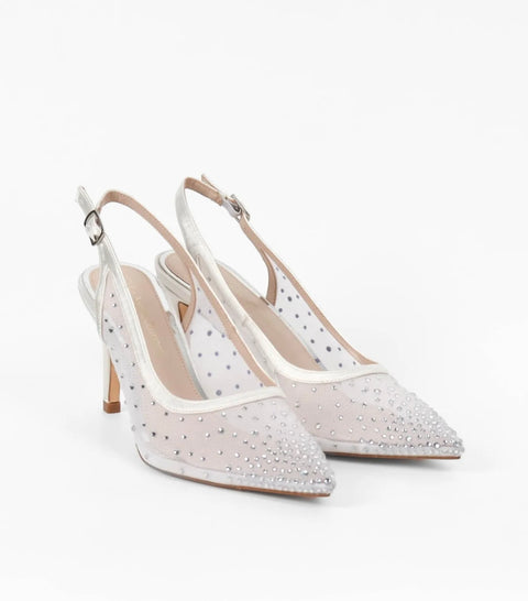 BLJY9266 - Witte hakken met steentjes