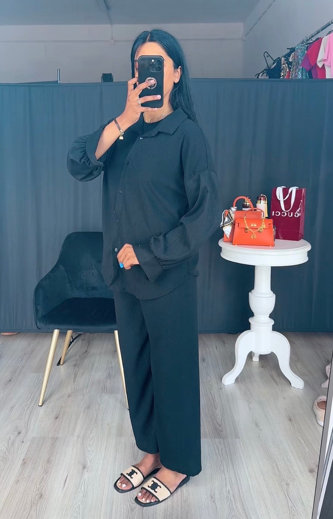 Crêpe co ord sets zwart - bestseller
