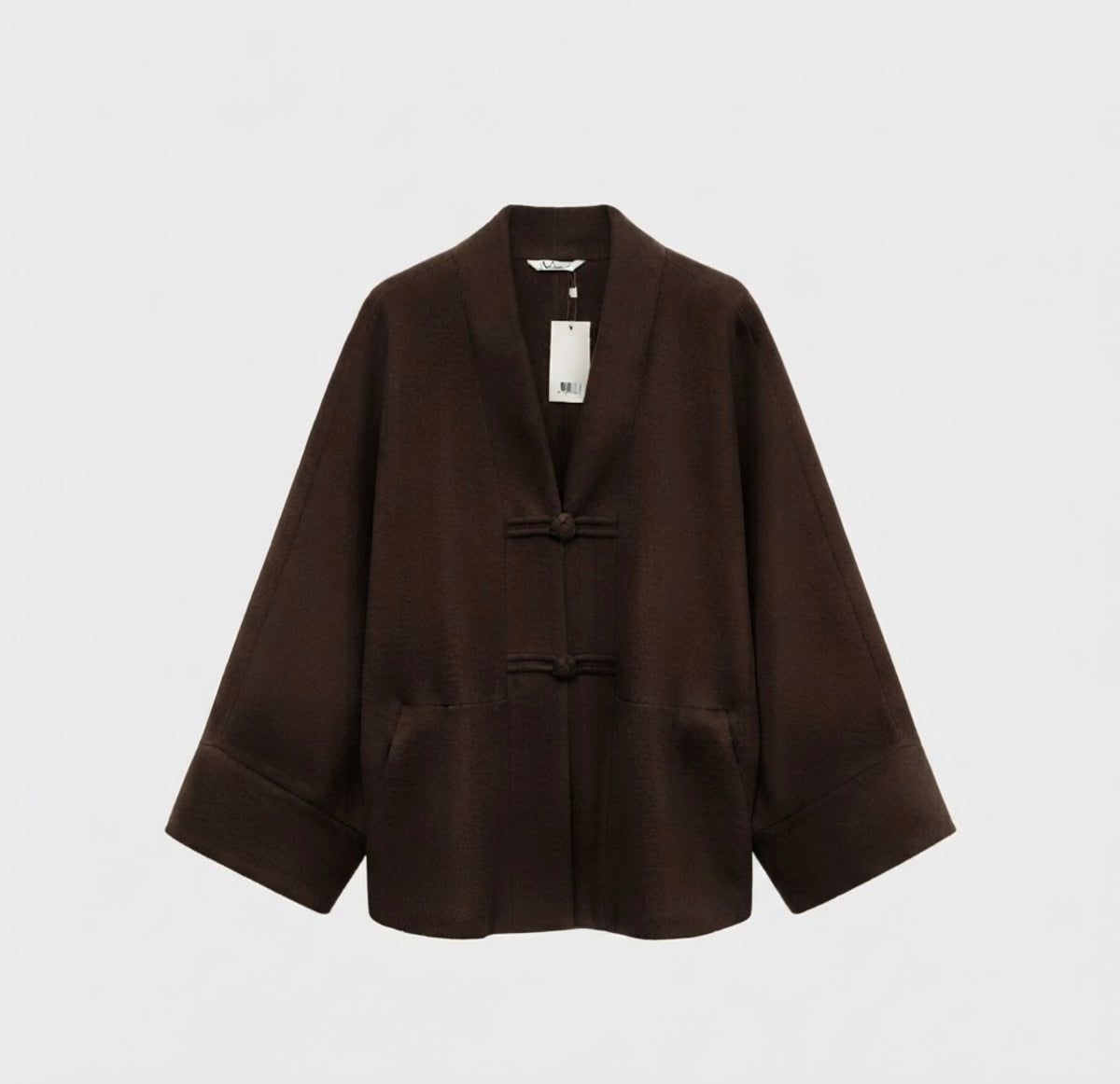 Stijlvolle Beige Jas met Knoopsluiting