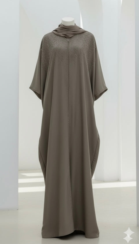 Abaya Zahra - taupe dubai 990231 PRE ORDER