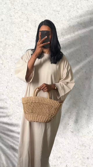 CHRISTAL T-SHIRT DRESS BEIGE KATOEN