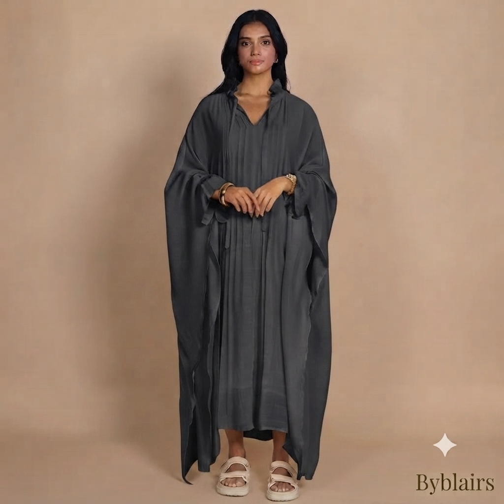 Sahara butterfly abaya - donker grijs