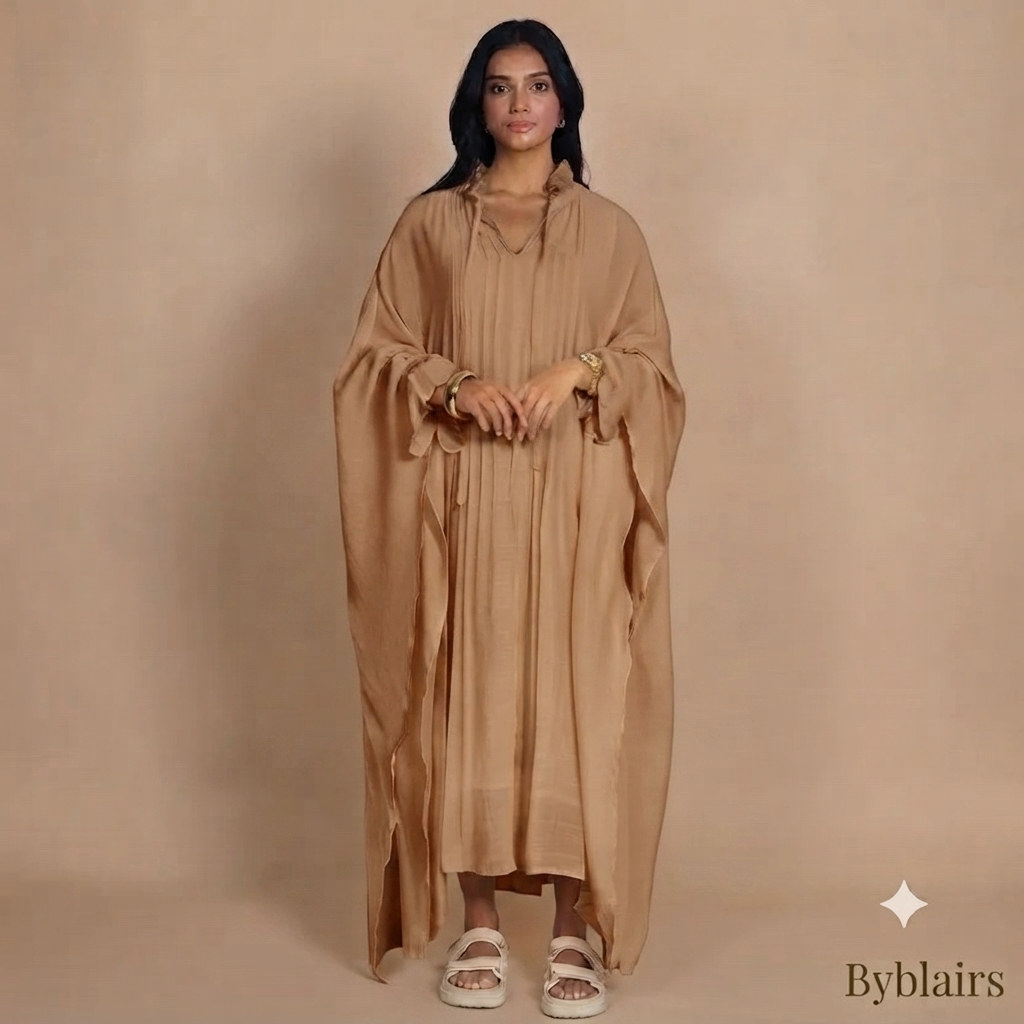 Sahara butterfly abaya - licht bruin