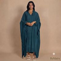 Sahara butterfly abaya - petrol blue